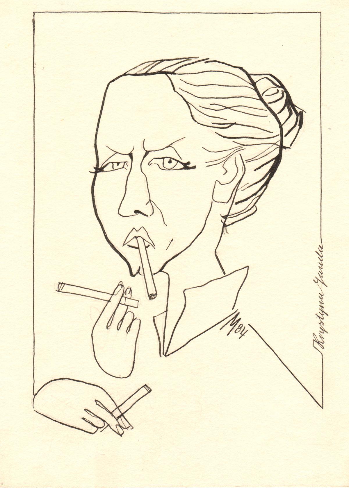 Edmund Mańczak, Karykatura Krystyny Jandy, 1984